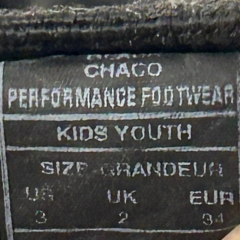 Chaco Kids Z1 Ecotread Sandals Black Youth Size 3 Adjustable Straps Hiking